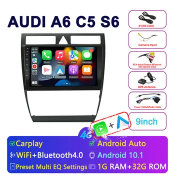 Ezonetronics Carplay Android Auto za Audi A6 C5 1997-2004 S6 1999-2004 GPS HD navigacija Bluetooth, USB, WiFi, Predvajalnik 1G+32 G