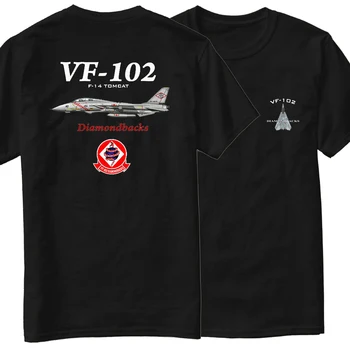 US Navy F-14 Tomcat VF-102 Diamondbacks Squadron T-Shirt Kratek Rokav Priložnostne 100% Bombaž O-Vratu Poletje, Mens T-shirt Velikost S-3XL