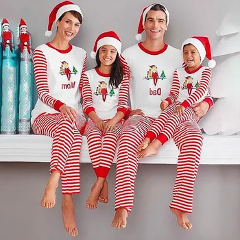 Doma Pižamo Evropski In Ameriški Božič Pižamo Tiskanja Dolg Rokav Moda Priložnostne Obleko, Oblačila Na Debelo Famly Obleke