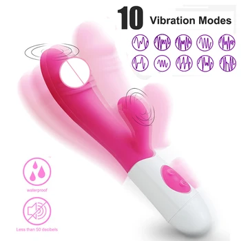 G Spot Vibrator za ženske Dvojno Vibracij, Vodotesno Silikonsko Erotične igrače Sex shop Masturbacija Vrhunsko medicinsko Seks Prod