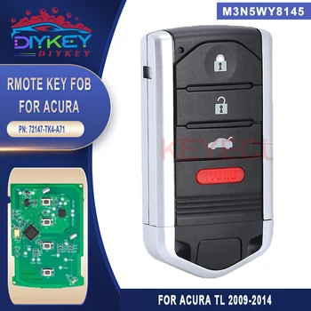 DIYKEY M3N5WY8145 313.8 MHz brez ključa Poprodajnem Smart Remote Key Fob 4 Gumb za 2009-2014 Acura TL