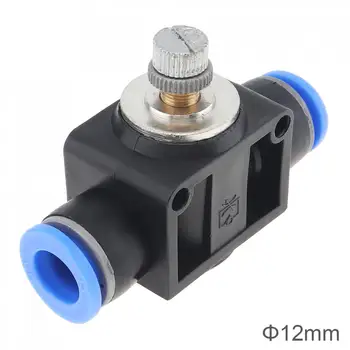 12 mm Praktično Black Nastavljiv Pnevmatske Komponente za Hitri Priključek Pretok Plina Strani Ventil s Plastično Stojalo
