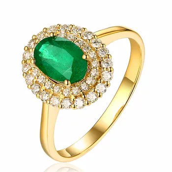 Vintage princesa zeleno kristalno smaragdno dragih kamnov diamanti obroči za ženske 18k zlato barvo nakit, dragulji, bague stranka elegantno darilo