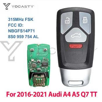 YOCASTY NBGFS14P71 Smart Avto Ključ 315MHz brez ključa Odprite Vnos, Za leto 2016 2017 2018 2019 Audi A4 A5 SQ5 Q5 Quattro TT 8S0 959 754 AL