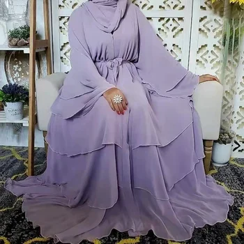 Ramadana Eid Odprite Abaya Dubaj Turčija Tam Kaftan Muslimanskih Šifon Abayas Obleko Za Ženske Priložnostne Haljo Kimono Femme Caftan Islam Oblačila
