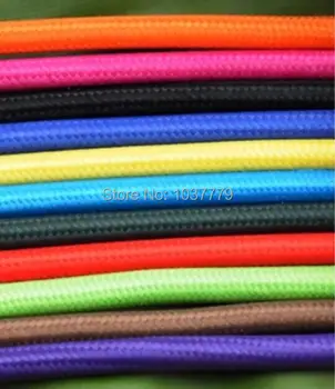 Vtičnice barv po meri 100meters/roll pisane tkanine, žice, razsvetljava, oprema DIY letnik obesek krpo kabel