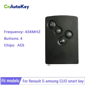 CN010059 4 Gumb za Pametno Kartico Tipka Za Renault Samsung CLIO pametni ključ 434MHZ PCF7945M AES Čip