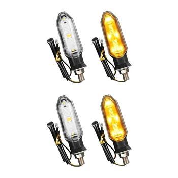 4PCS Univerzalni LED Motocikel Vključite Opozorilne Luči Zadnje Luči Žarnice 12V IP67 Nepremočljiva Amber Flasher Kazalnik Blinker