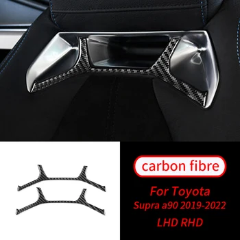 Za Toyota Supra A90 2019-2022 Pravi Ogljikovih Vlaken Sedež Vzglavnik Nalepke Zadaj Avto Styling Trim Pokrov Avtomobila Notranja Oprema