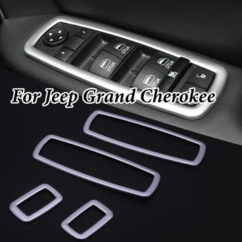4Pcs Notranja Vrata Armrest Okno Stikala Nadzorna Plošča Pokrov Avto Oprema Trim Za Jeep Grand Cherokee 2012-2017 Chrysler, Dodge