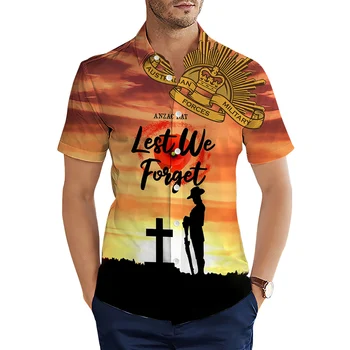 CLOOCL Moda za Moške Majice Anzac Dan, da Ne Pozabimo 3D Tiskanih Priložnostne Srajco Poletne Majice za Moške Oblačila Dropshipping