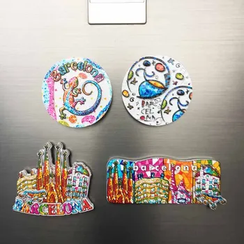 QIQIPP Barcelona, Španija turistični spominek mozaik, magnetne nalepke, hladilnik prilepite ustvarjalno dekoracijo