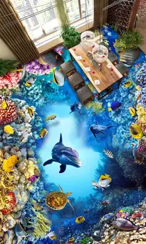 de papel parede prilagodite 3d tla podvodni svet ozadje za otroke, soba, posvečena 3d tla self lepilo ozadje