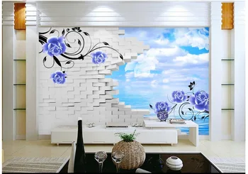 Po meri foto ozadje 3d stenske freske ozadje 3 d nastavitev TELEVIZORJA steno modne rože v ozadju stene papirjev za dnevna soba dekor