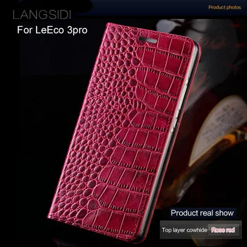 Luksuzne blagovne znamke telefon primeru pravega usnja krokodil Ravno teksturo primeru telefon Za LeEco 3pro ročno primeru telefon