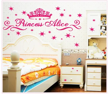 Princesa Alice stenske nalepke za otroško sobo Dekle, Princesa Soba Dekor otroška soba, pohištvo nalepke