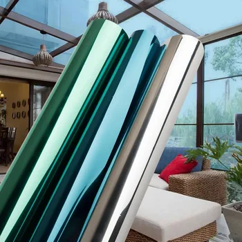 Zrcaljeni Okno Film Sončne Reflektivni En Način stekla nalepke Anti UV dekorativne Folije Odtenek Soba Stavbe Dekor ozadje 60 x200cm