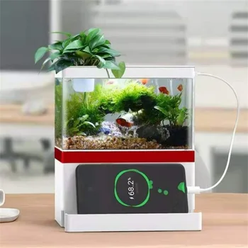 USB 5 V akril fish tank mini akvarij tank majhna desktop fish tank