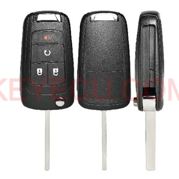 KEYECU OEM Kakovost Flip Daljinski Ključ Lupini 3+1 Gumb za Opel, Chevrolet HU100 Št Logo