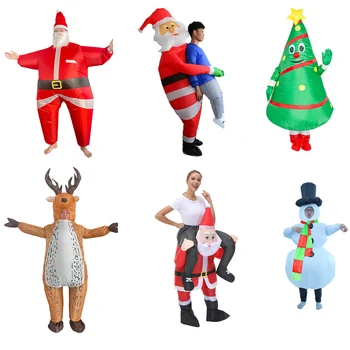 Božič Maskota Smešno Napihljivi Kostum Za Santa Claus, Božično Drevo,Jelena,Snežaka Tujec Cosplay Kostum Halloween Carnival Pary