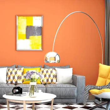 Nepremočljiva in antifouling oranžno ozadje oranžna spalnica barva navaden barvni sodobne preprost TV ozadju stene ozadje