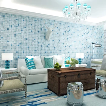 beibehang ozadje Sodobno minimalistično mozaik zgrinjati modra mediteranskem slogu dnevna soba ozadje ozadje de papel parede