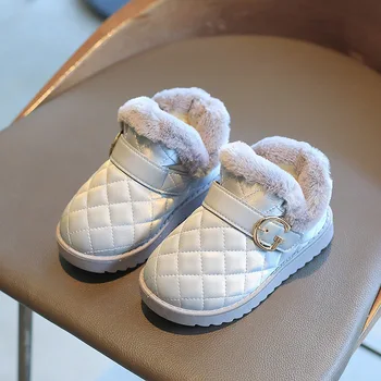 Deklice Sneg Škornji Nove Zimske 2022 Modni za Otroke Ravno Malčka Čevlji Princesa Toplo