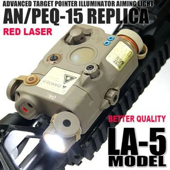Taktično PEQ-15 LED Orožje Svetlobe z Rdečo Laser Lovska Puška Bele Svetlobe luč za ostrenje Nadgrajena Različica