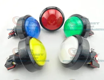 6pcs 60mm konveksna Osvetljeni Krog Pritisni Gumb gumbi z microswitch arkadna pribor deli za Arkadna Igra kabinet Stroj