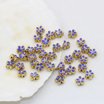 9 style modra pribor kroglice 10pcs veleprodajna cena cvet tortoise živali cloisonne emajl distančniki nakit ugotovitve B2464