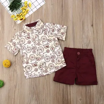 Pudcoco Malčka Otroci Baby Boy Oblačila Fantje Obleke, Kompleti T-Shirt Kratek Rokav Vrhovi + Hlače 2020 Nova Moda